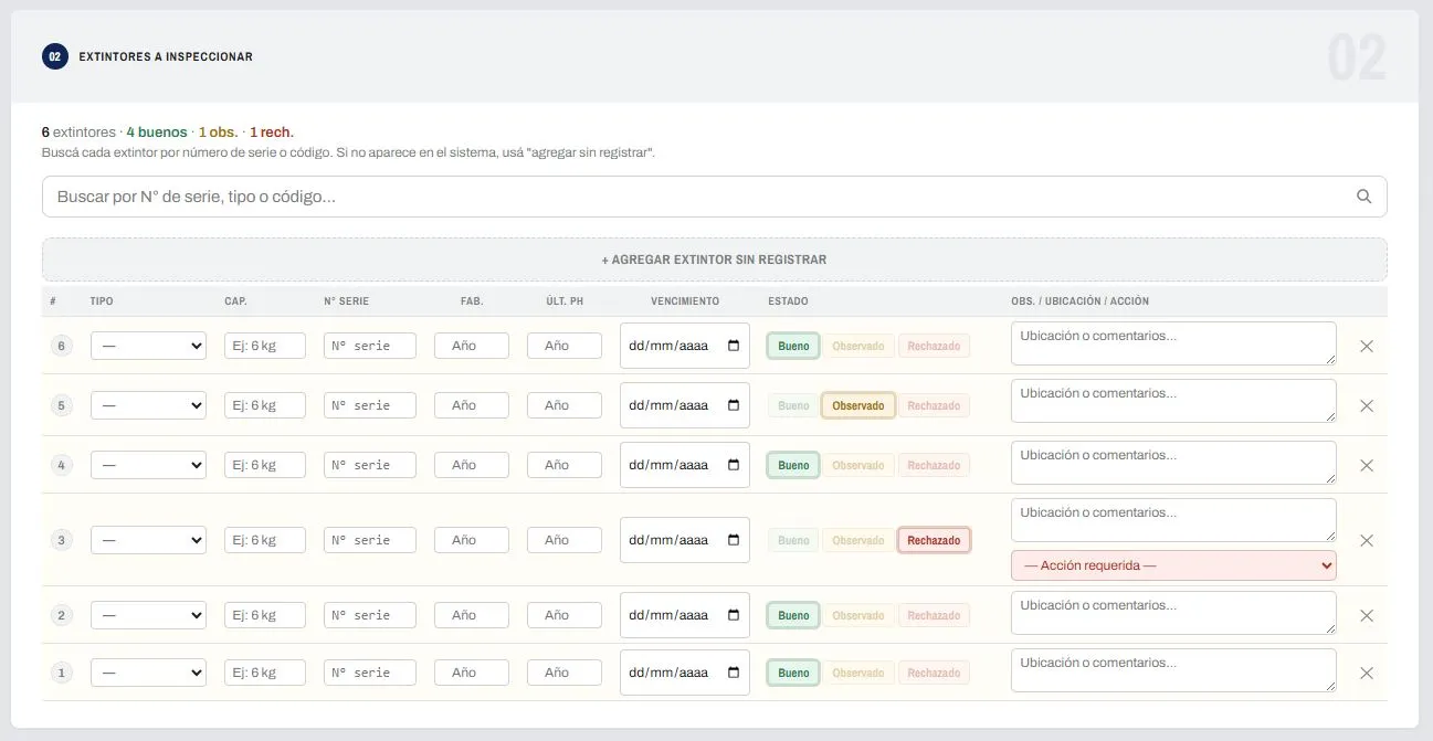 software gestion de extintores